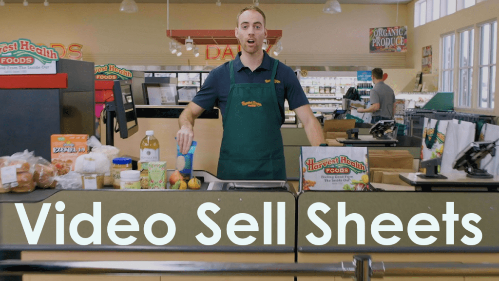 Man doing a virtual tour to promote their grocery product.